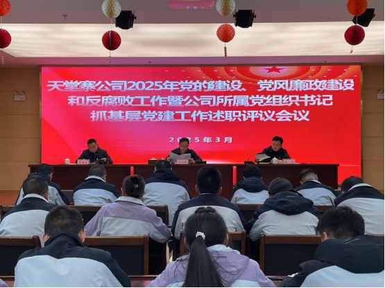 天堂寨公司召开2025年党的建设、党风廉政建设和反腐败工作及公司所属党组织书记抓基层党建工作述职评议会